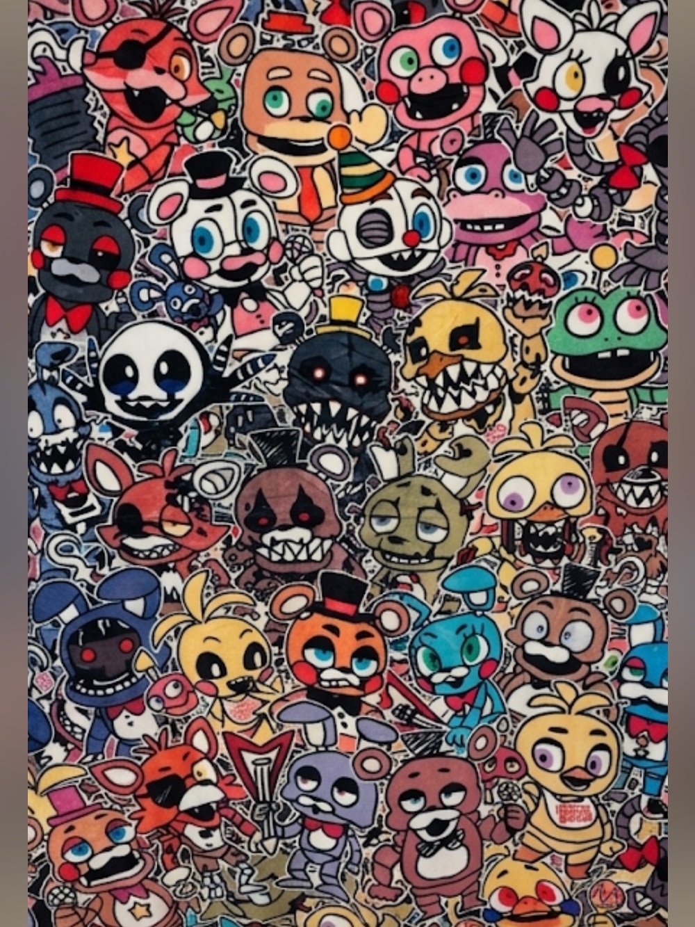 Five Nights at Freddy's Colorful Character Kids Blanket NWOT